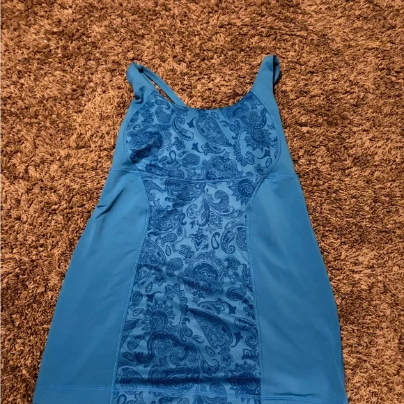Lululemon blue tank with built in bra - Picture 1 of 4